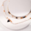 Pearl & Black Gemstone Necklace