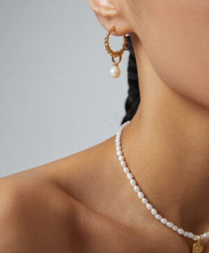 Pearl Necklace with Heart Pendant