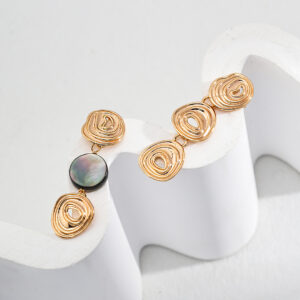 Marika Black Shell Earrings